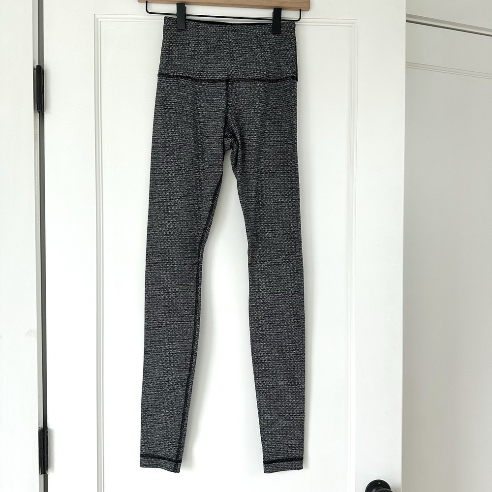Lululemon Wunder Under Hi-Rise Leggings Size 4 Heathered Black Women's